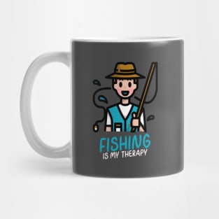 Fishing is my therapy 5 Mug